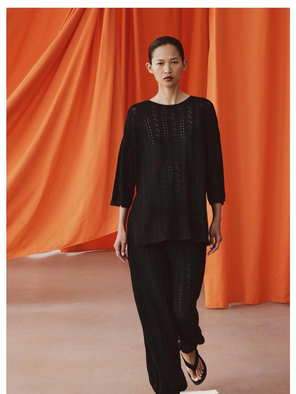 Black Knit Two-Piece Set - Cozy Lightweight Sweater & Pants